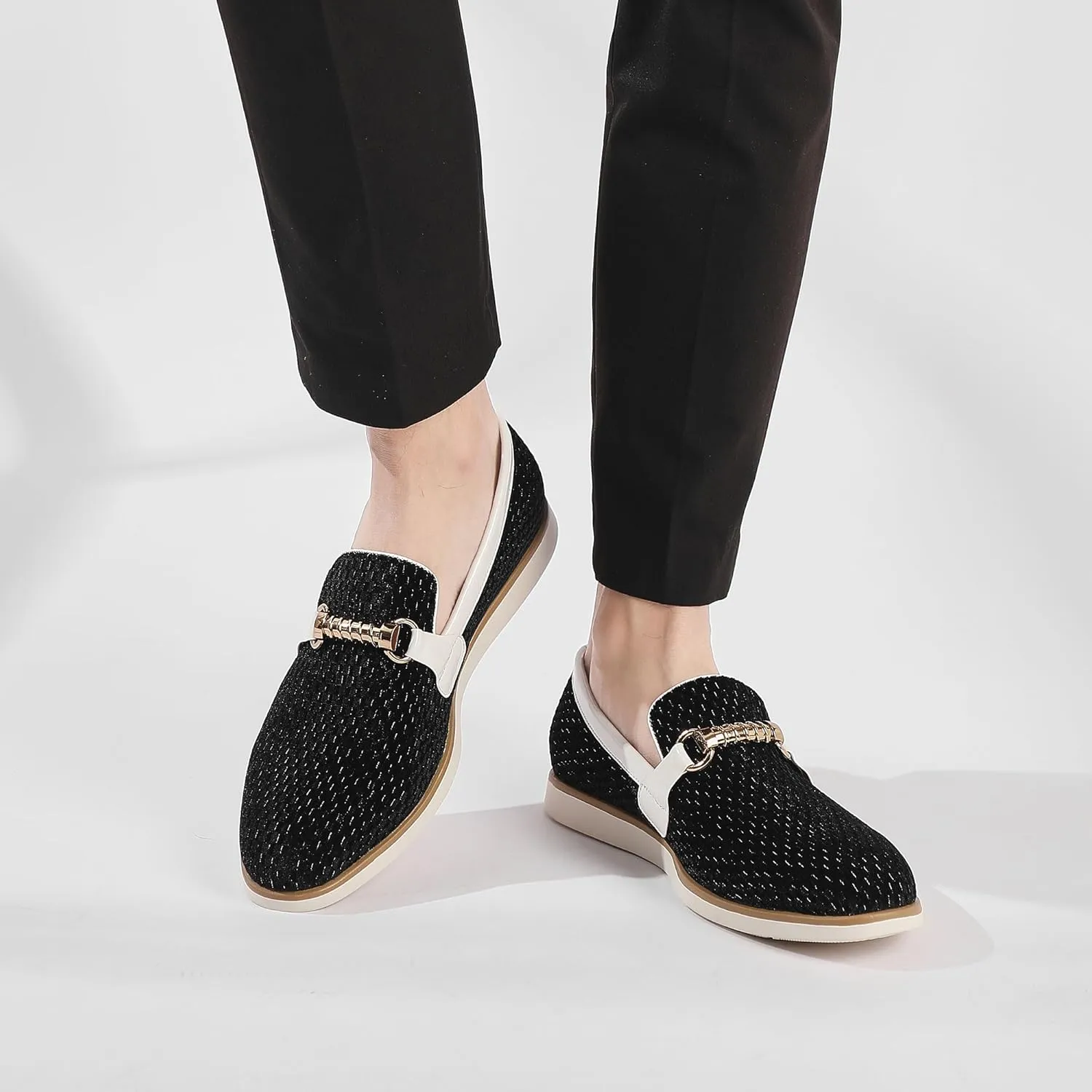 Men's Casual Loafers & Slip On Shoes Daily Commuting Comfortable Canvas Shoes Lightweight Non-Slip Walking Penny Shoes for Men