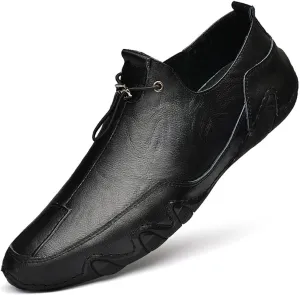 Men's Genuine Leather Loafer Shoes Slip On Soft Walking Driving Shoes Non-Slip Breathable Sports Shoes Fashion Lace Up Dress Shoes