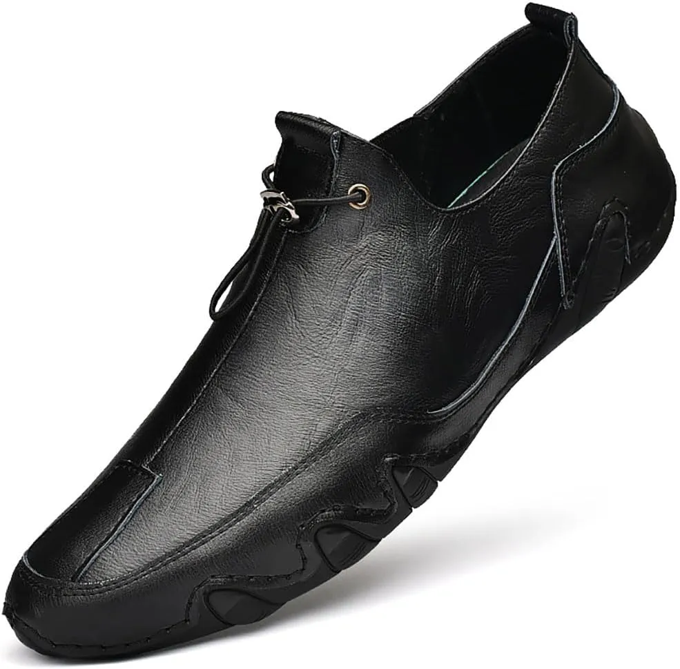 Men's Genuine Leather Loafer Shoes Slip On Soft Walking Driving Shoes Non-Slip Breathable Sports Shoes Fashion Lace Up Dress Shoes