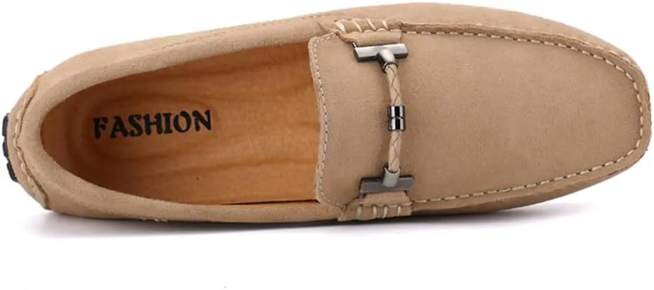 Mens Handmade Suede Leather Slip On Loafers Comfortable Casual Driving Moccasins Breathable Loafer Dress Shoes
