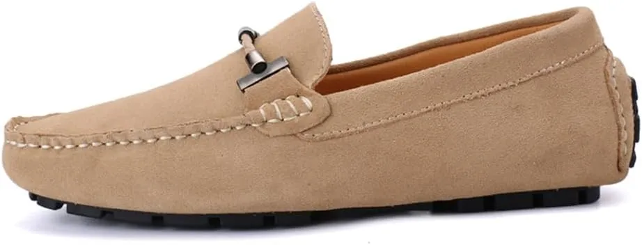 Mens Handmade Suede Leather Slip On Loafers Comfortable Casual Driving Moccasins Breathable Loafer Dress Shoes