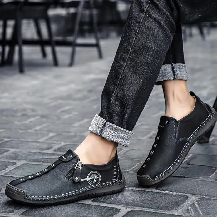 Men's Loafer Shoes with Side Zipper, Comfy Non-Slip Slip On Shoes, Men's Shoes, Spring and Summer Casual Loafer Penny Loafers Lightweight Walking Shoes Boat Shoe