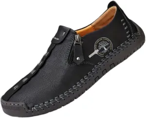 Men's Loafer Shoes with Side Zipper, Comfy Non-Slip Slip On Shoes, Men's Shoes, Spring and Summer Casual Loafer Penny Loafers Lightweight Walking Shoes Boat Shoe