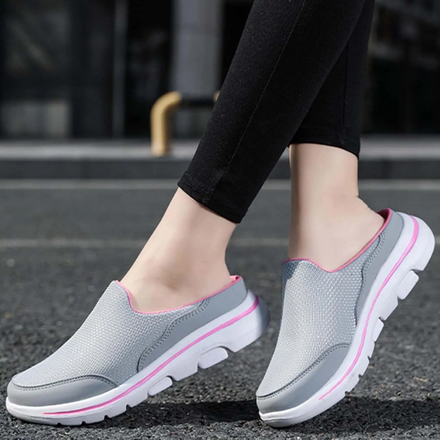 Mens Loafers & Slip-Ons Comfortable Breathable Flat Soled Slip On Mesh Heelless Casual Shoes for Men and Women