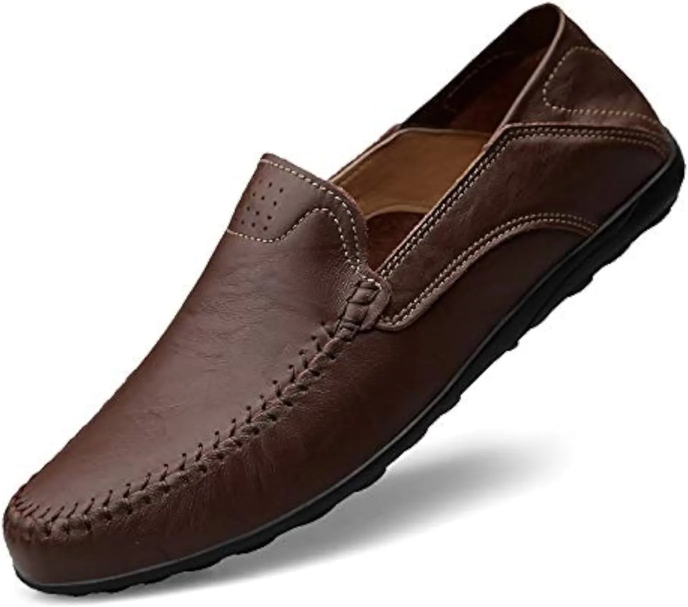Men's Loafers Genuine Leather Flat Breathable Casual Shoes Handmade Slip On Driving Shoes Fashion Business Shoes