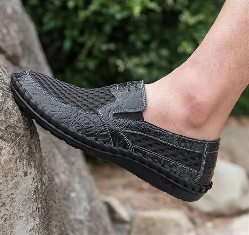 Men's Loafers Round Toe Breathable Loafer Shoes Lightweight Resistant Comfortable Fashion Slip On