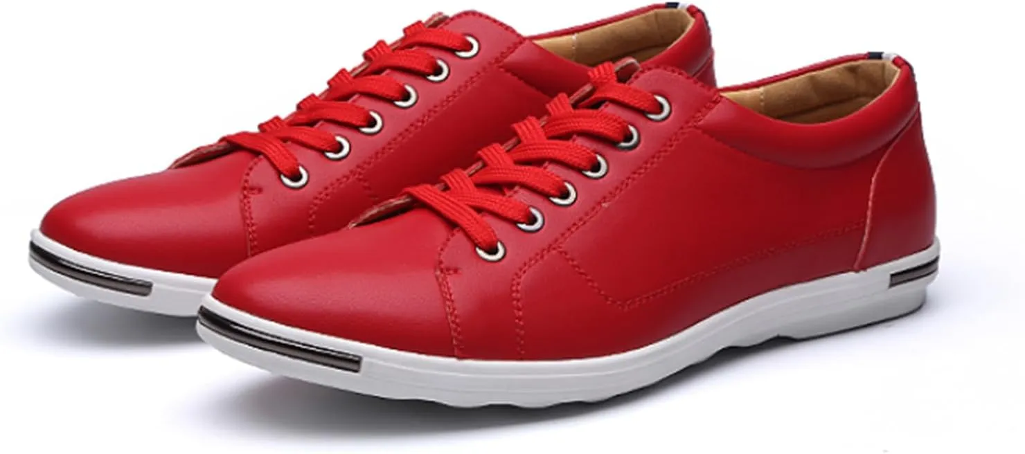 Men's Low Top Oxford Shoes Lace-Up Comfort Walking Casual Driving Shoes Fashion Flat Sneakers Round Toe Business Dress Shoes