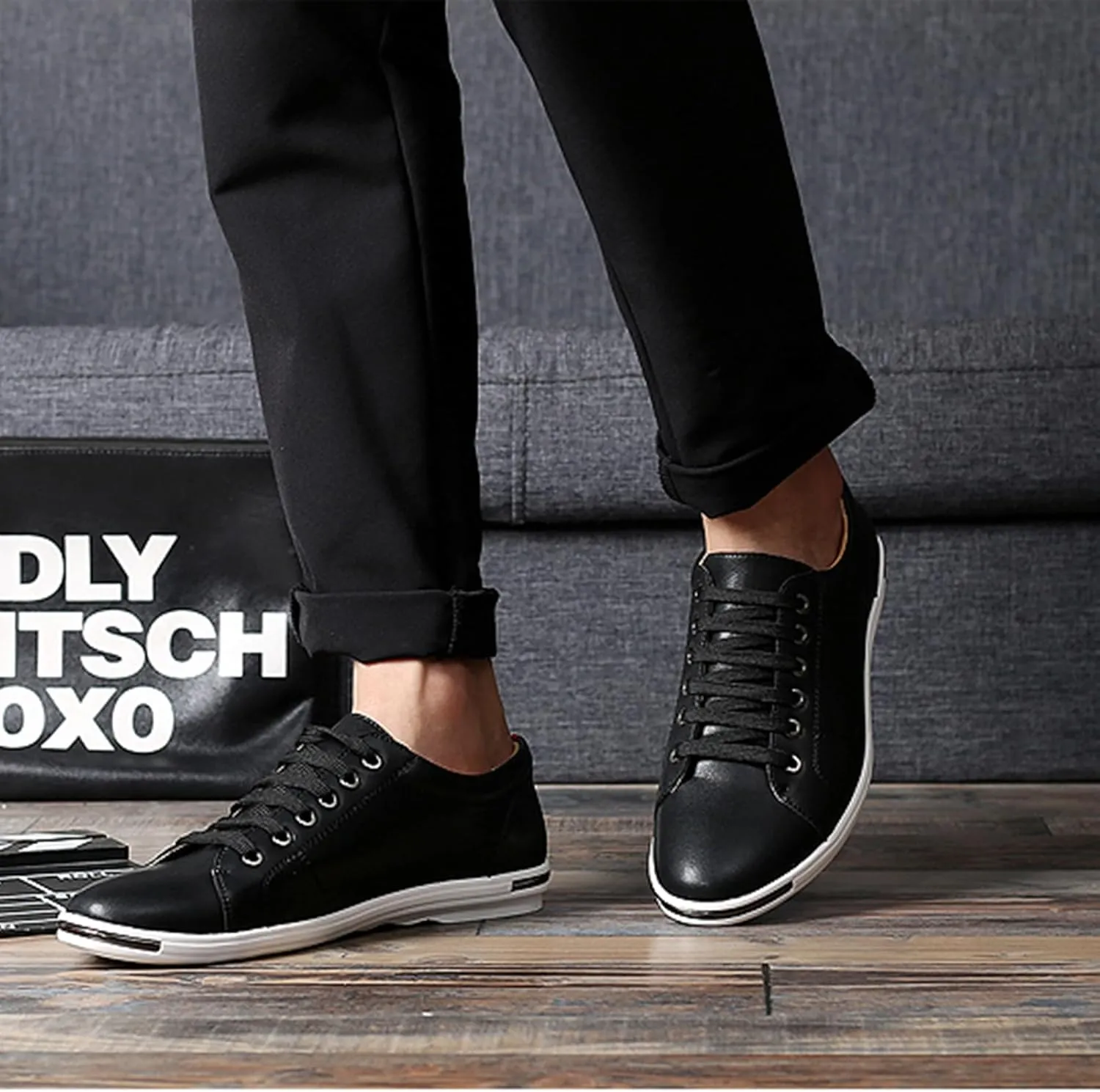Men's Low Top Oxford Shoes Lace-Up Comfort Walking Casual Driving Shoes Fashion Flat Sneakers Round Toe Business Dress Shoes
