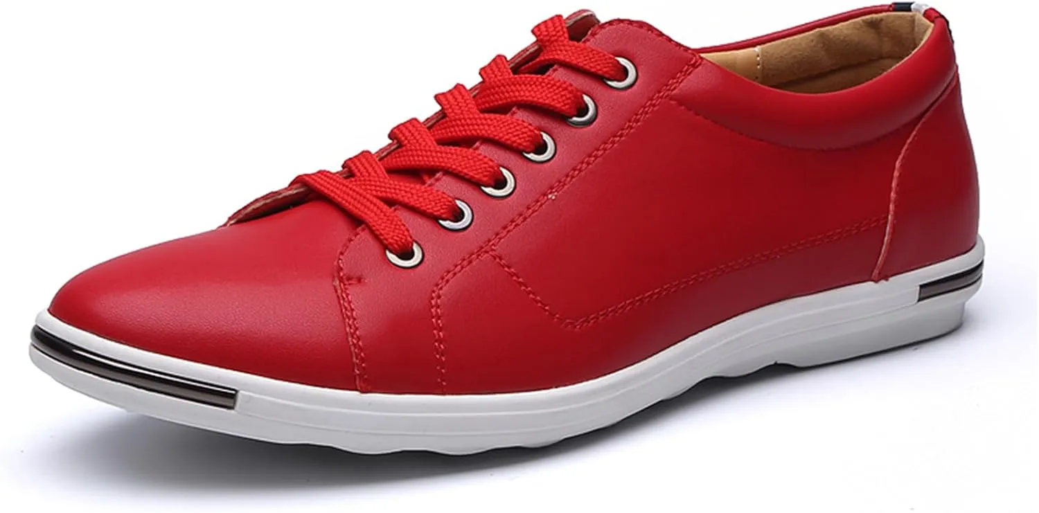 Men's Low Top Oxford Shoes Lace-Up Comfort Walking Casual Driving Shoes Fashion Flat Sneakers Round Toe Business Dress Shoes