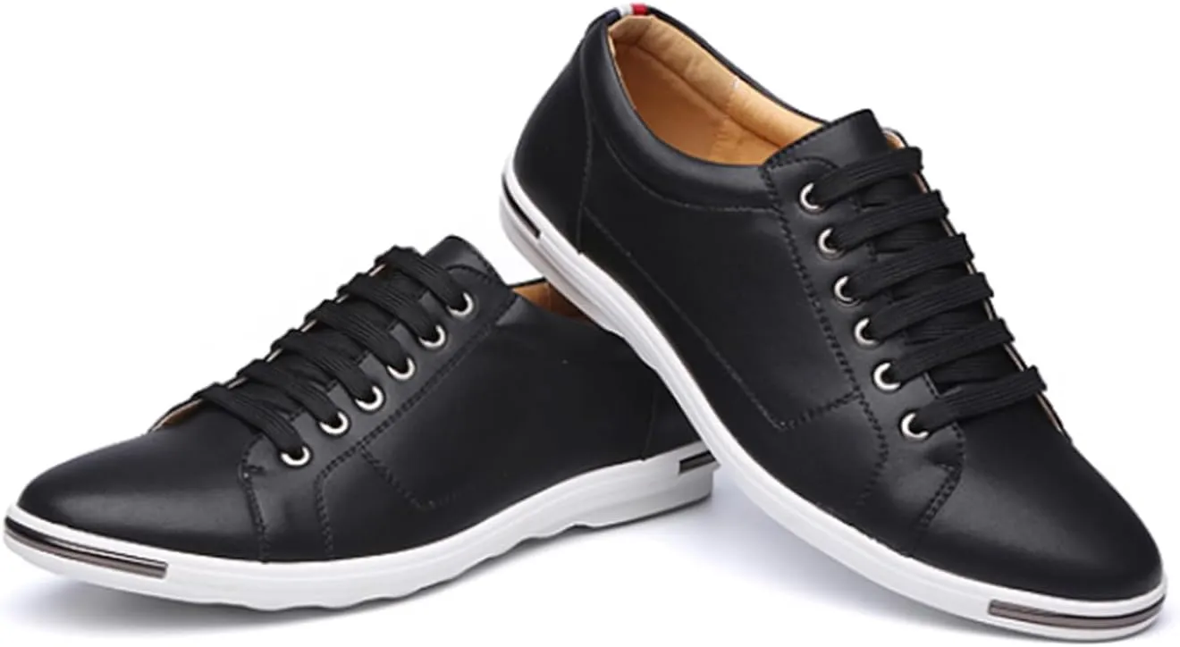 Men's Low Top Oxford Shoes Lace-Up Comfort Walking Casual Driving Shoes Fashion Flat Sneakers Round Toe Business Dress Shoes