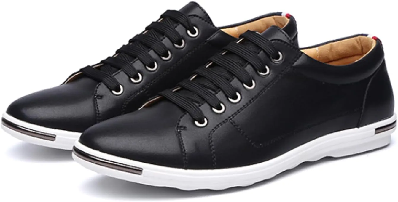 Men's Low Top Oxford Shoes Lace-Up Comfort Walking Casual Driving Shoes Fashion Flat Sneakers Round Toe Business Dress Shoes