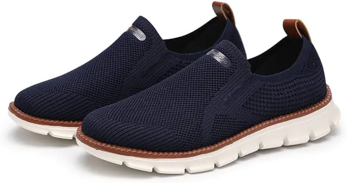 Men's Mesh Shoes,Plus Big Size,Slip-Ons with Knit Upper,Loafers, Lightweight,Breathable,Summer Casual Shoes, Khaki,White,Black,Blue