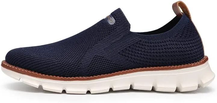 Men's Mesh Shoes,Plus Big Size,Slip-Ons with Knit Upper,Loafers, Lightweight,Breathable,Summer Casual Shoes, Khaki,White,Black,Blue