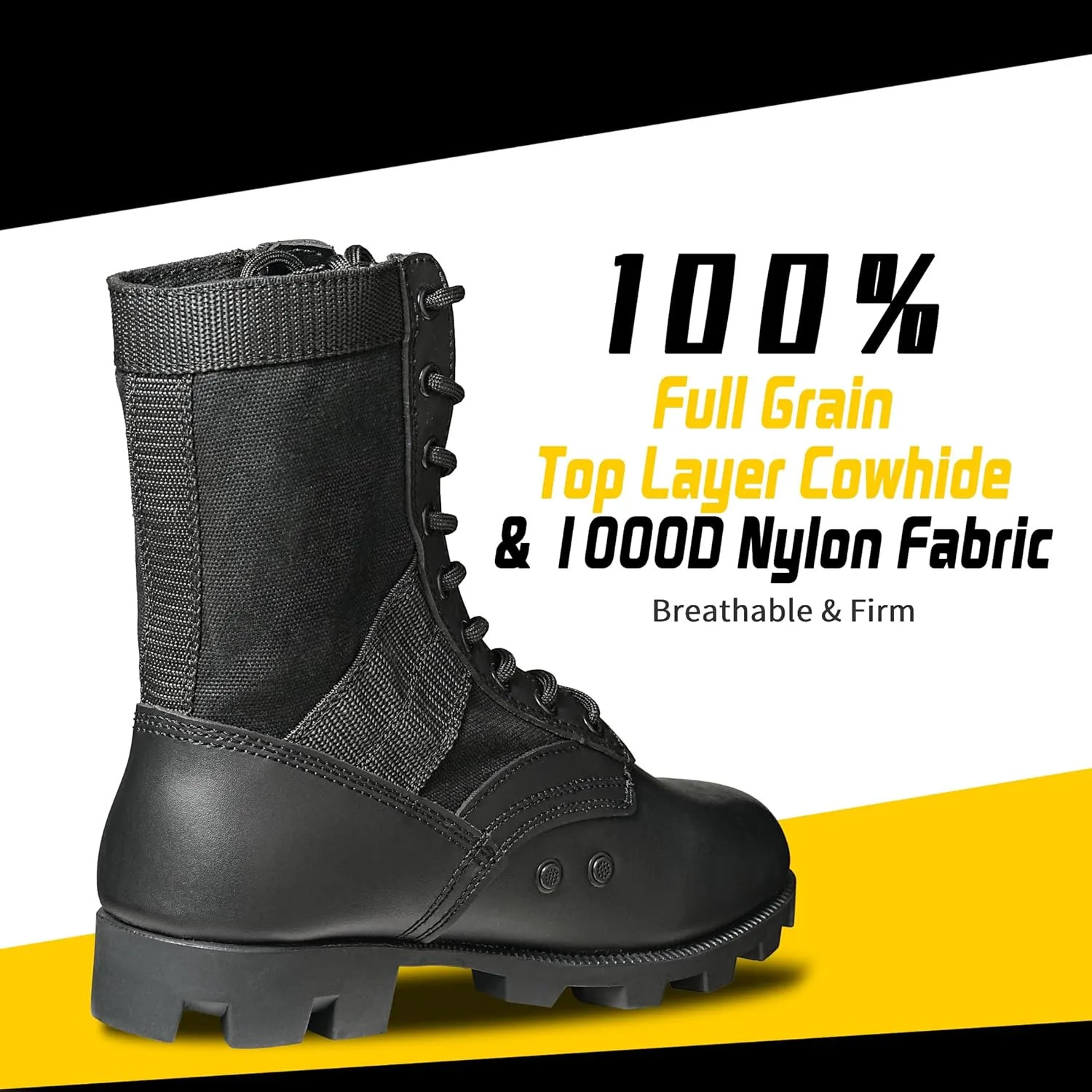 Men's Military Jungle Combat Boots 8 Inch Lightweight Motorcycle Tactical Boot Police Army Botas