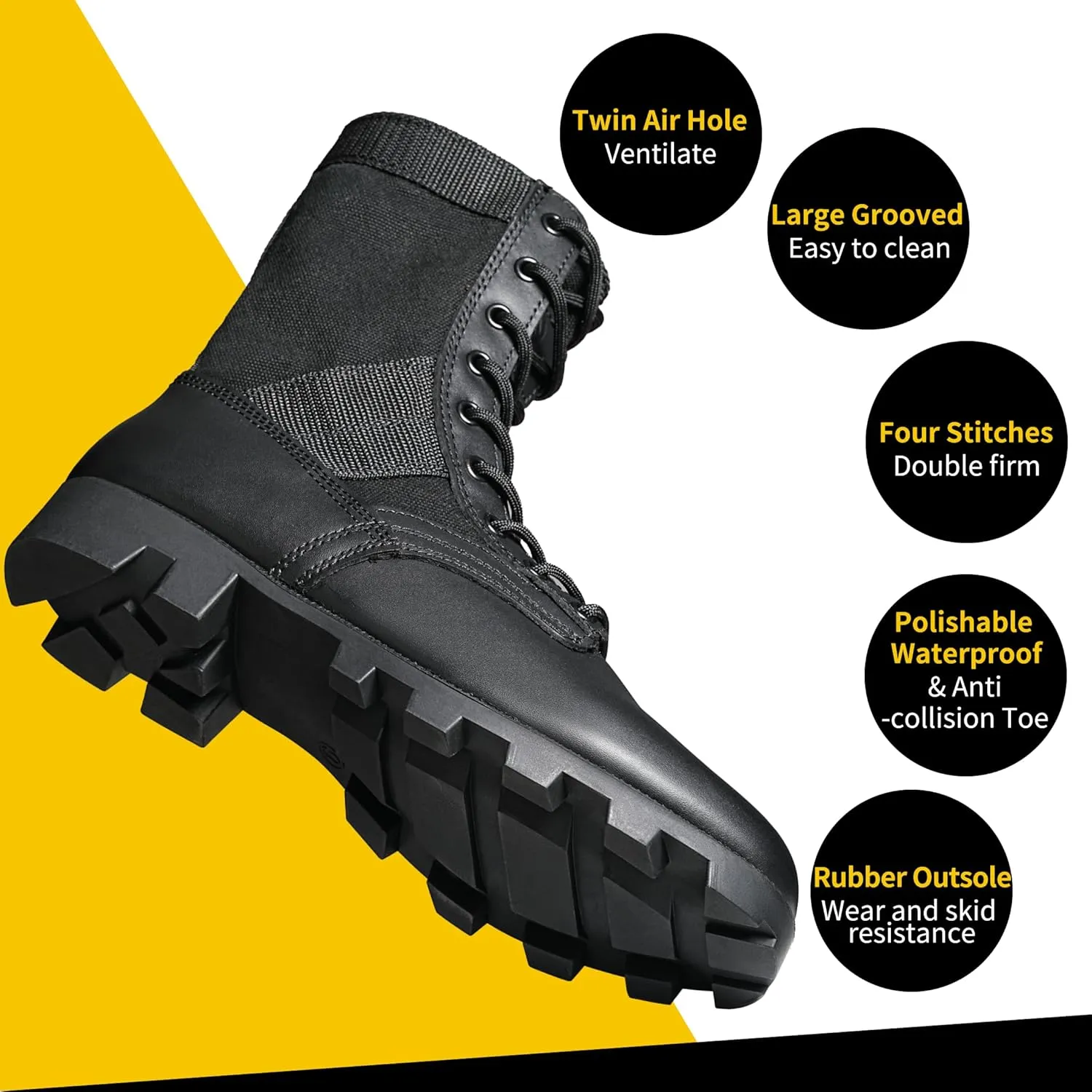 Men's Military Jungle Combat Boots 8 Inch Lightweight Motorcycle Tactical Boot Police Army Botas