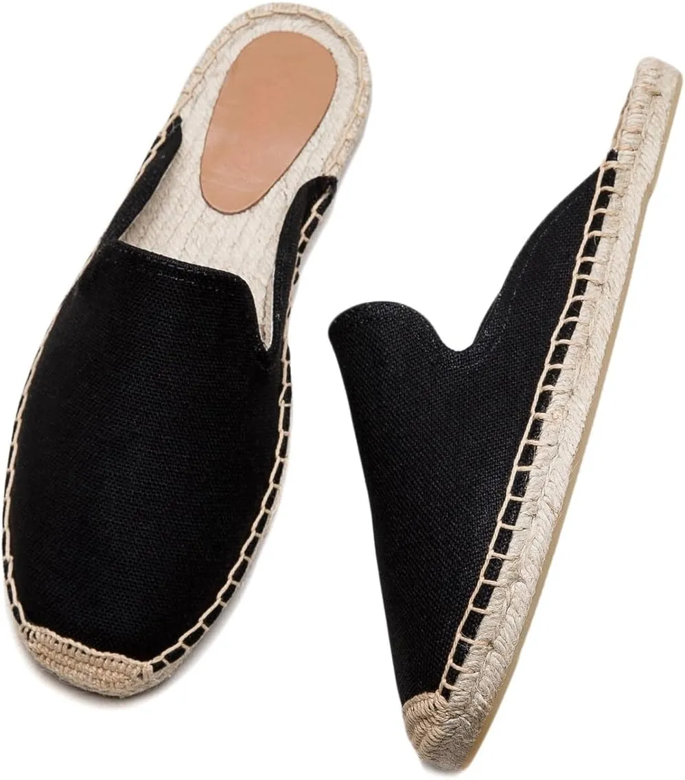 Men's Mule Espadrilles Shoes - Fashion Espadrilles for Men Comfort Breathable Espadrille Flats Suitable for Both Outdoor and Indoor