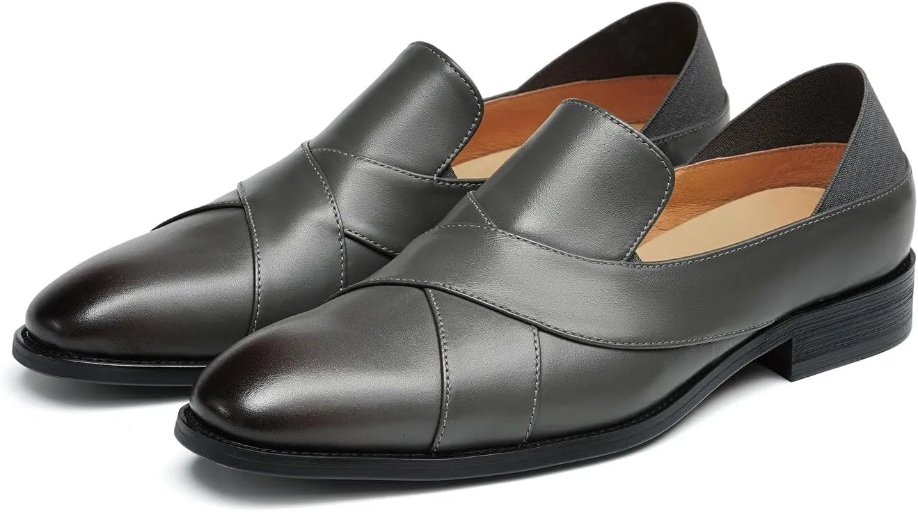 Men’s Peeny Loafers Slip-On Dress Shoes – First Layer Cowhide Leather Upper, Genuine Leather Insole, Breathable for Business Formal & Wedding