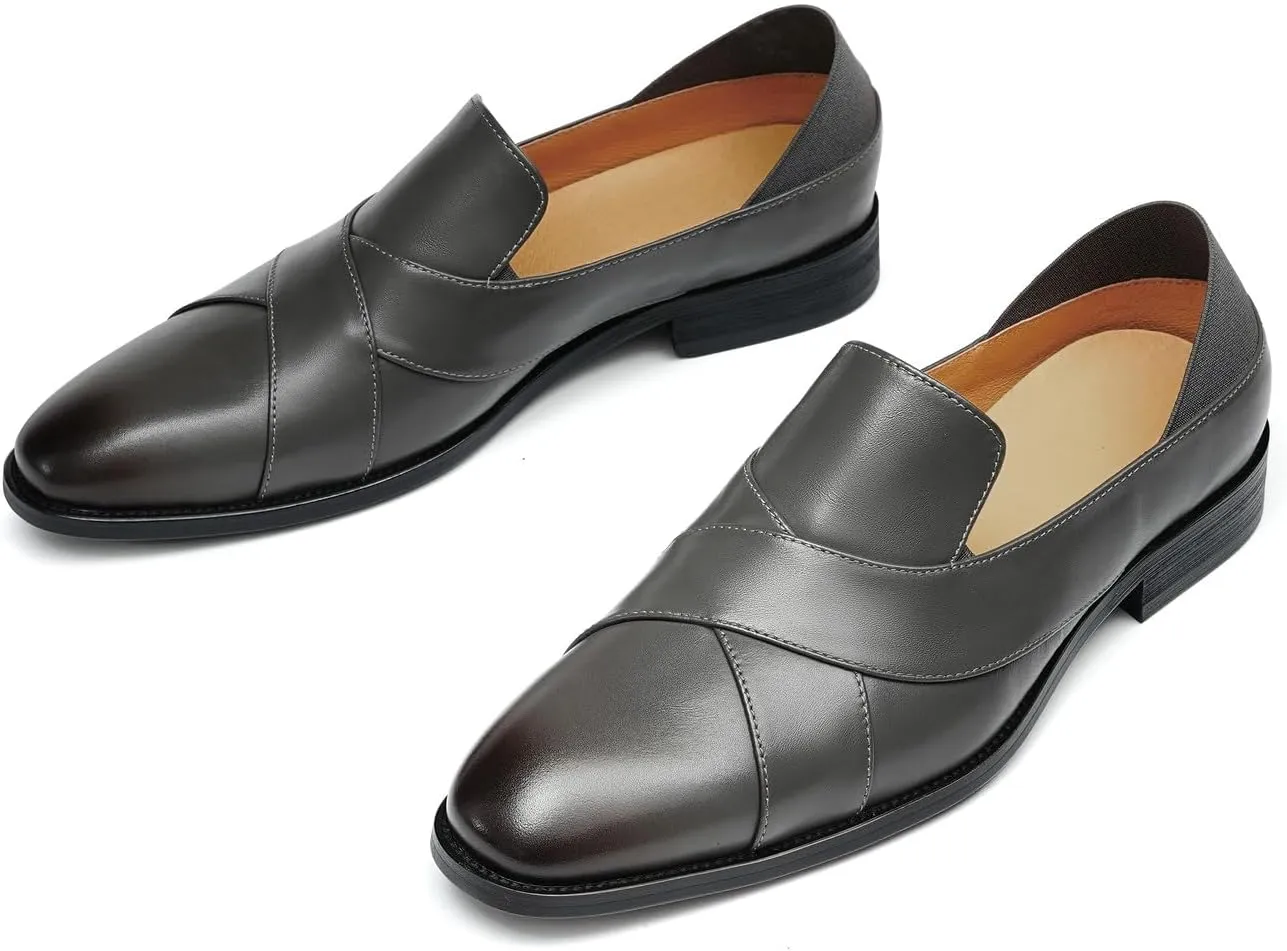 Men’s Peeny Loafers Slip-On Dress Shoes – First Layer Cowhide Leather Upper, Genuine Leather Insole, Breathable for Business Formal & Wedding