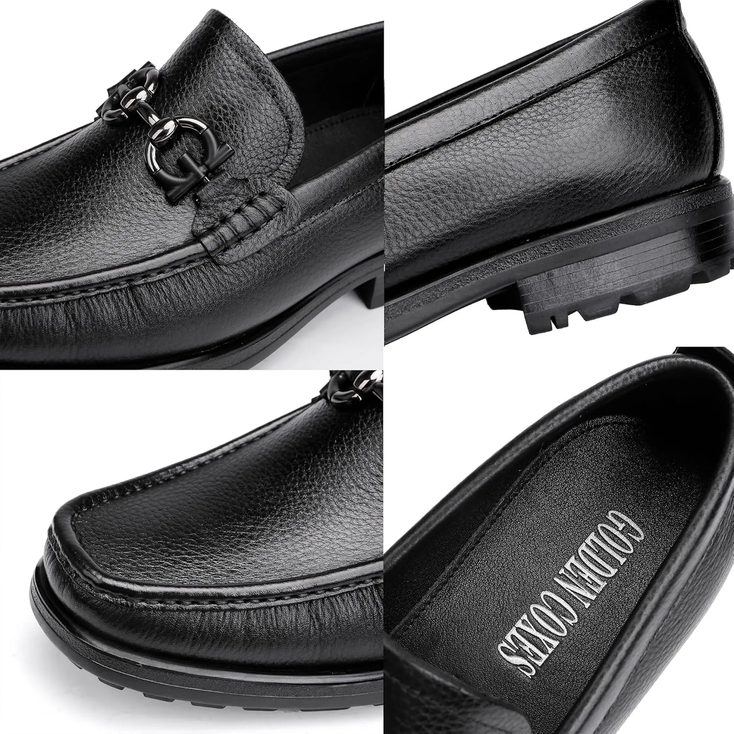 Men's Premium Leather Dress Shoes, Luxury Buckle Handmade Dress Loafer Party Shoes Wedding Casual Slip on Loafer for Mens