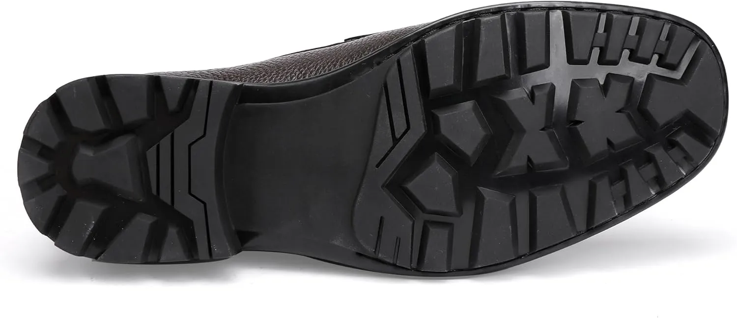 Men's Premium Leather Dress Shoes, Luxury Buckle Handmade Dress Loafer Party Shoes Wedding Casual Slip on Loafer for Mens