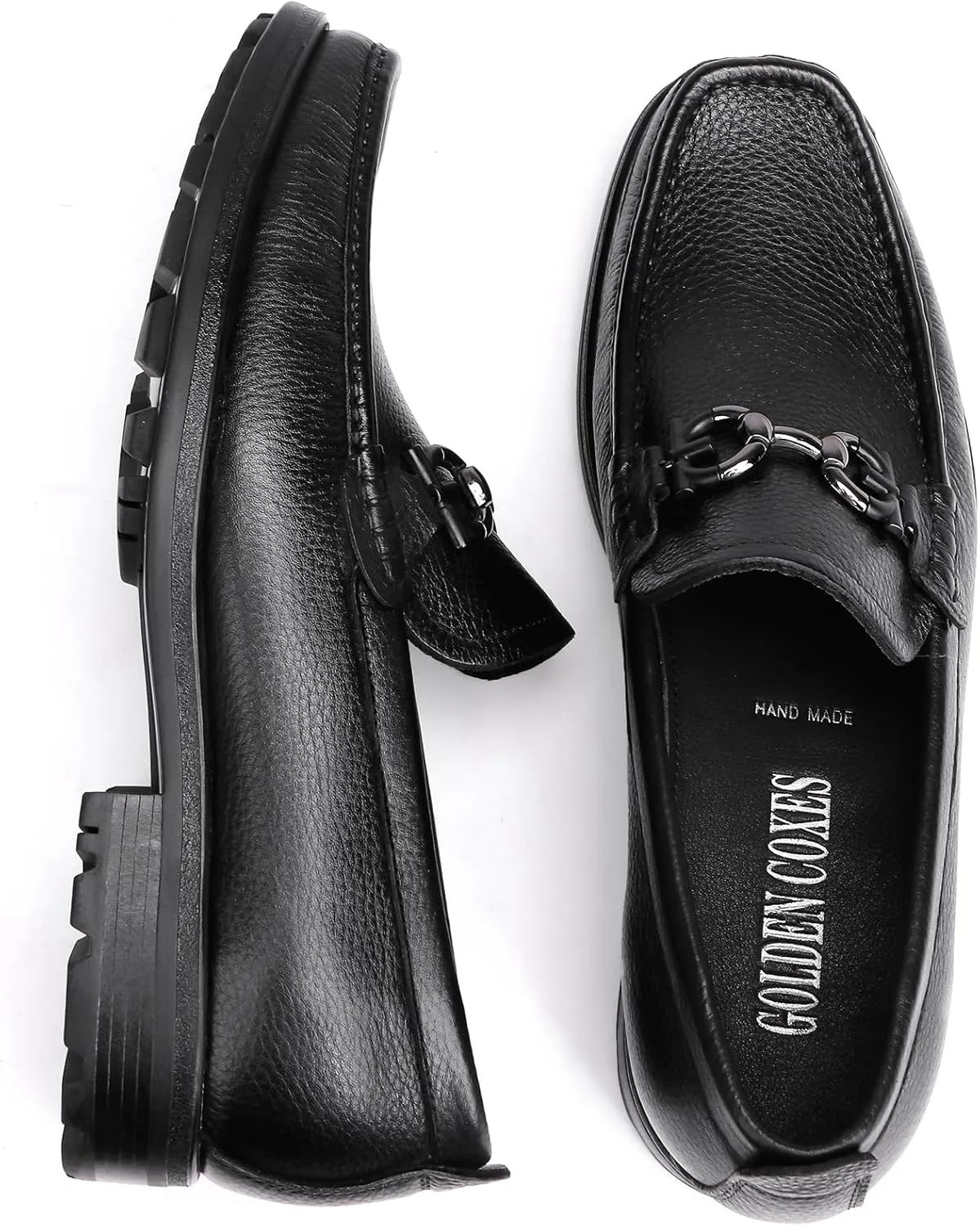 Men's Premium Leather Dress Shoes, Luxury Buckle Handmade Dress Loafer Party Shoes Wedding Casual Slip on Loafer for Mens