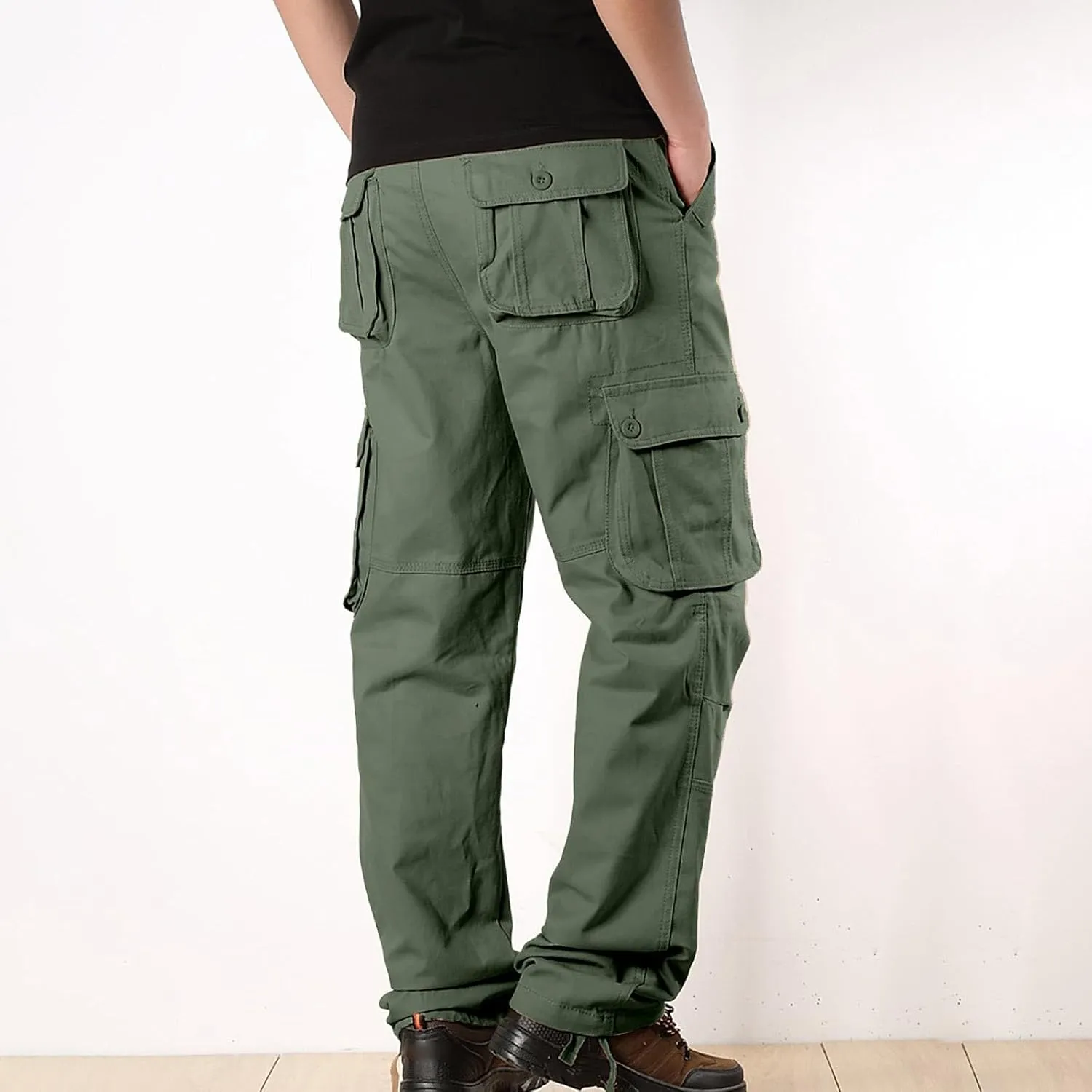 Mens Resort Wear 2025 Comfortable Tactical Cargo Hiking Pants Multi Pockets Relaxed Fit Stretch Quick Dry Work Trousers