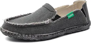 Men's Slip on Deck Shoes Casual Canvas Loafer Flat Boat Shoe Outdoor Lightweight Breathable Walking Sneakers