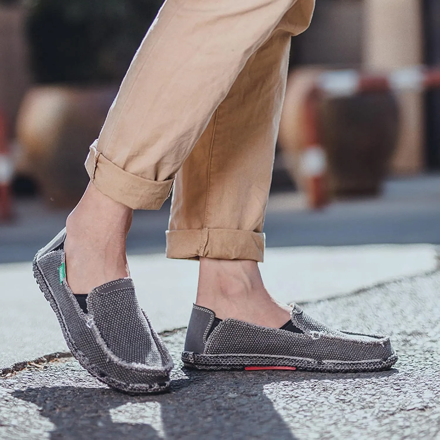 Men's Slip on Deck Shoes Casual Canvas Loafer Flat Boat Shoe Outdoor Lightweight Breathable Walking Sneakers