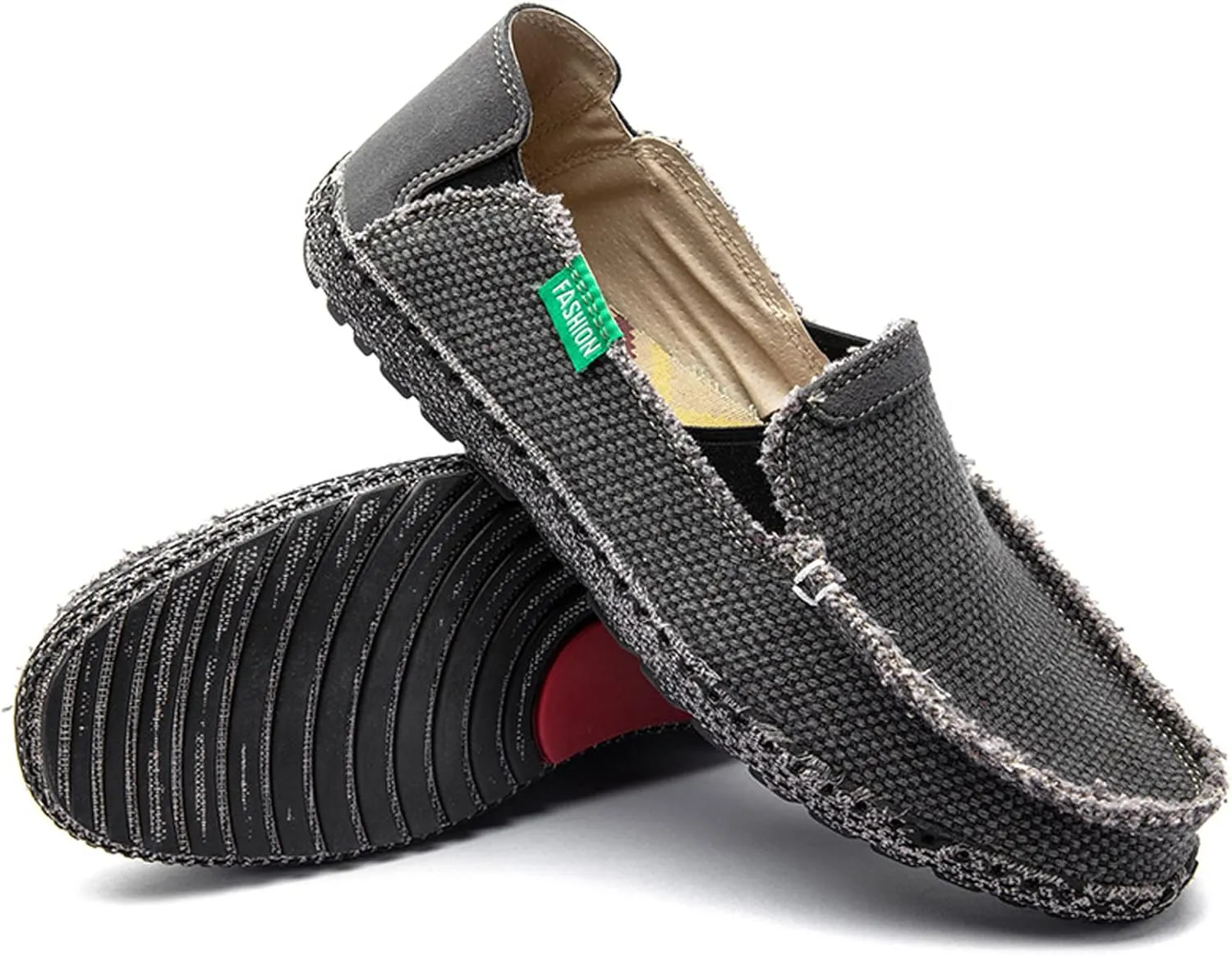 Men's Slip on Deck Shoes Casual Canvas Loafer Flat Boat Shoe Outdoor Lightweight Breathable Walking Sneakers