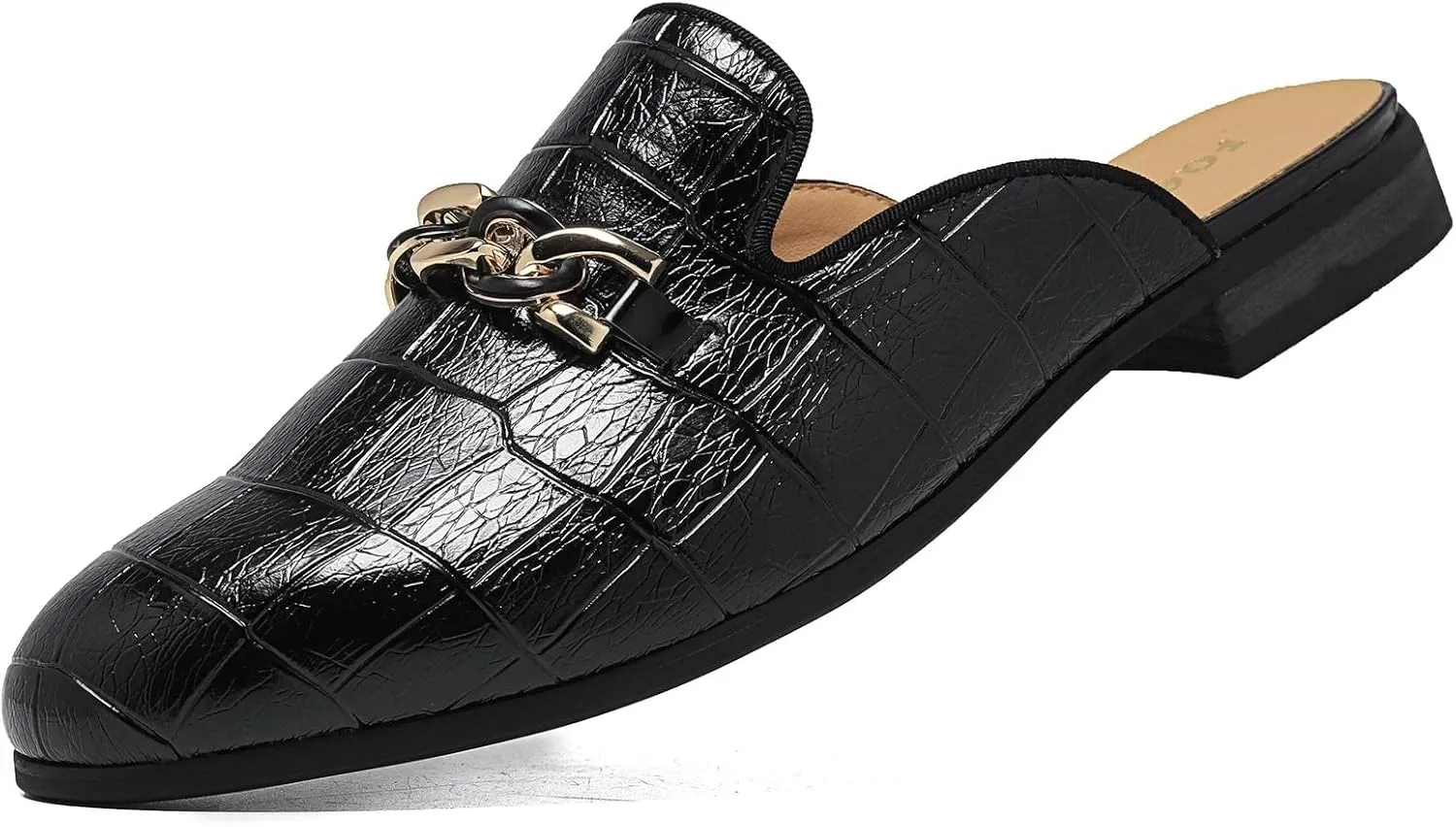 Men's Slip-on Mule Loafers, Fashion Breathable Leather Slip-on Shoes, Formal Wear Casual Backless Dress Slippers