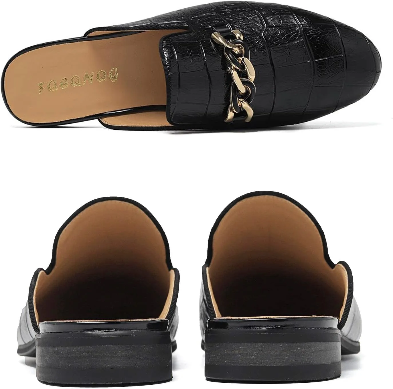 Men's Slip-on Mule Loafers, Fashion Breathable Leather Slip-on Shoes, Formal Wear Casual Backless Dress Slippers