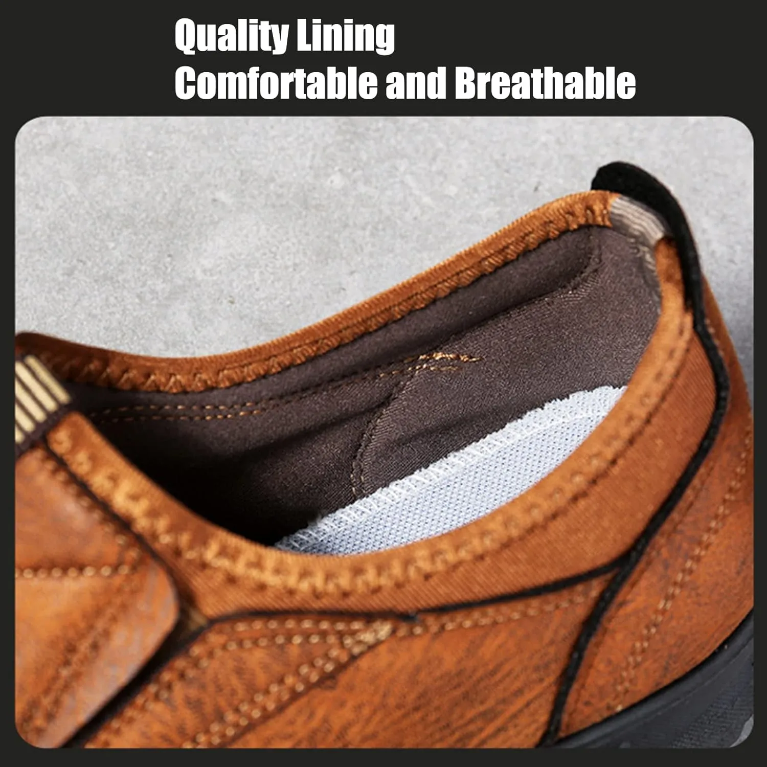 Mens Slip on Orthopedic Leather Loafer Casual Business Lightweight Walking Soft Driving Shoes Moccasin Daily Flats Sneakers