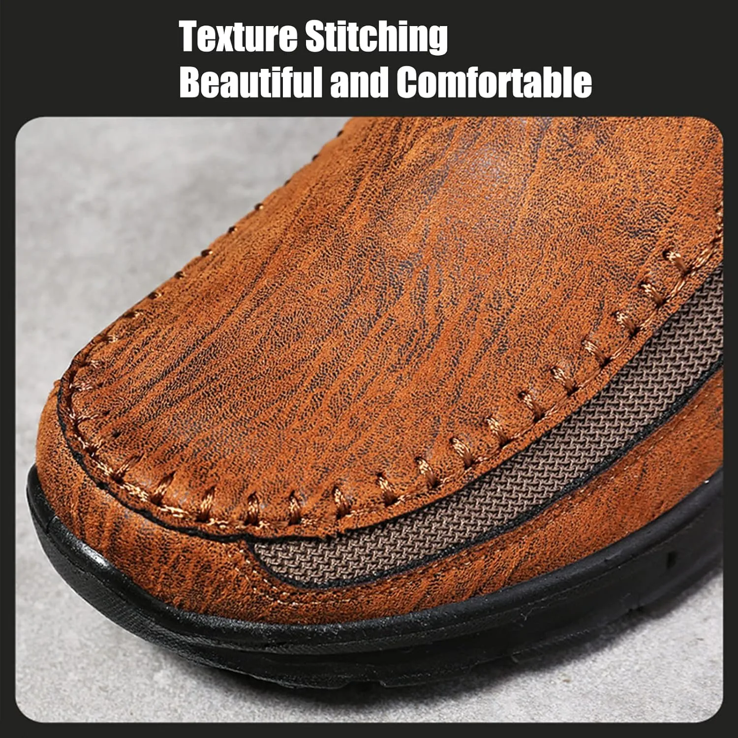 Mens Slip on Orthopedic Leather Loafer Casual Business Lightweight Walking Soft Driving Shoes Moccasin Daily Flats Sneakers