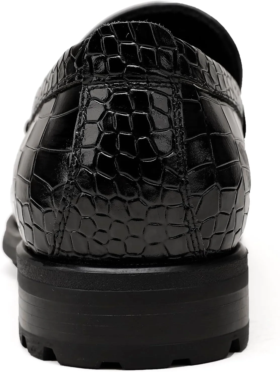 Men's Tassel Dress Shoes, Casual Crocodile Printed Tassel Loafer Handmade Slip-on Penny Loafer for Mens