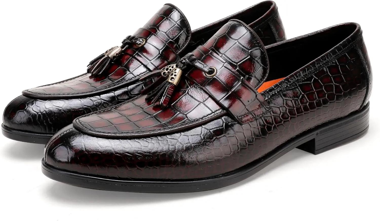 Men's Tassel Loafer, Classic Casual Dress Shoe, Black Smooth Leather Tassel Slip-on Penny Loafer for Mens