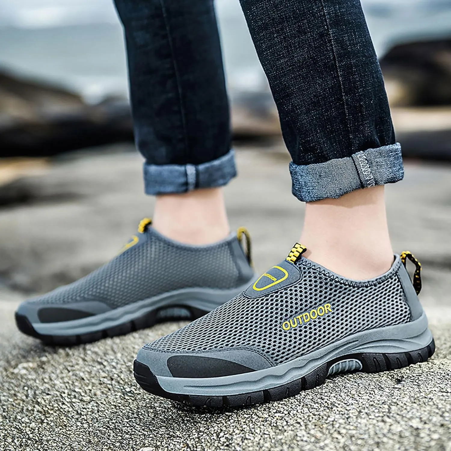 Mens Tennis Shoes Men Shoes Comfortable Soft Sole Breathable Casual Summer Mesh Hollow Breathable Casual