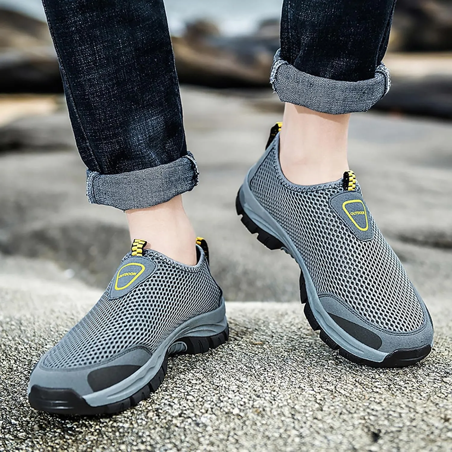 Mens Tennis Shoes Men Shoes Comfortable Soft Sole Breathable Casual Summer Mesh Hollow Breathable Casual