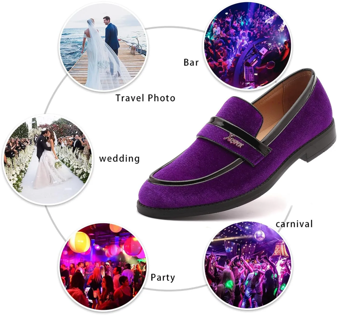 Mens Velvet Loafers, Men's Fashion Mens Dress Shoes Classic Loafers for Wedding Party Penny Dancing,Slip-On Flats Smoking Slippers Prom