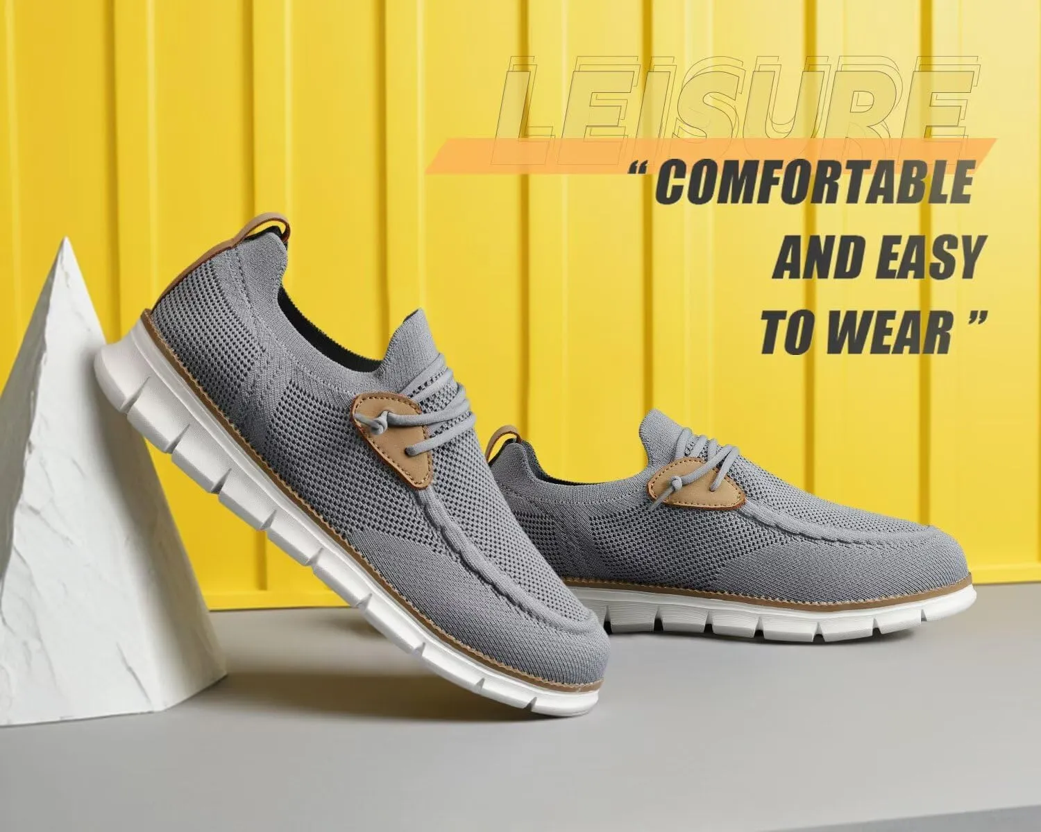 Men's Walking Boat Shoes Slip On Casual Loafers Non Slip Comfortable Lightweight Work Driving Shoes