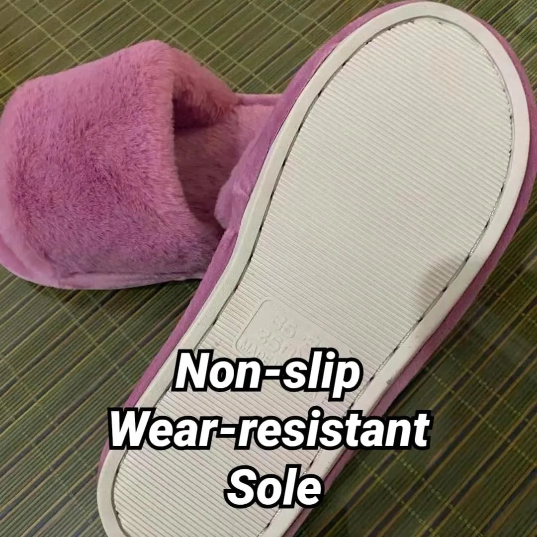 Men's Women's Fuzzy Slippers Classic Fluffy Soft Plush Open Toe Memory Foam Comfy Warm Durable House Slippers Cozy Faux Fur Couple Slides Anti-Skid Indoor Outdoor Home Bedroom