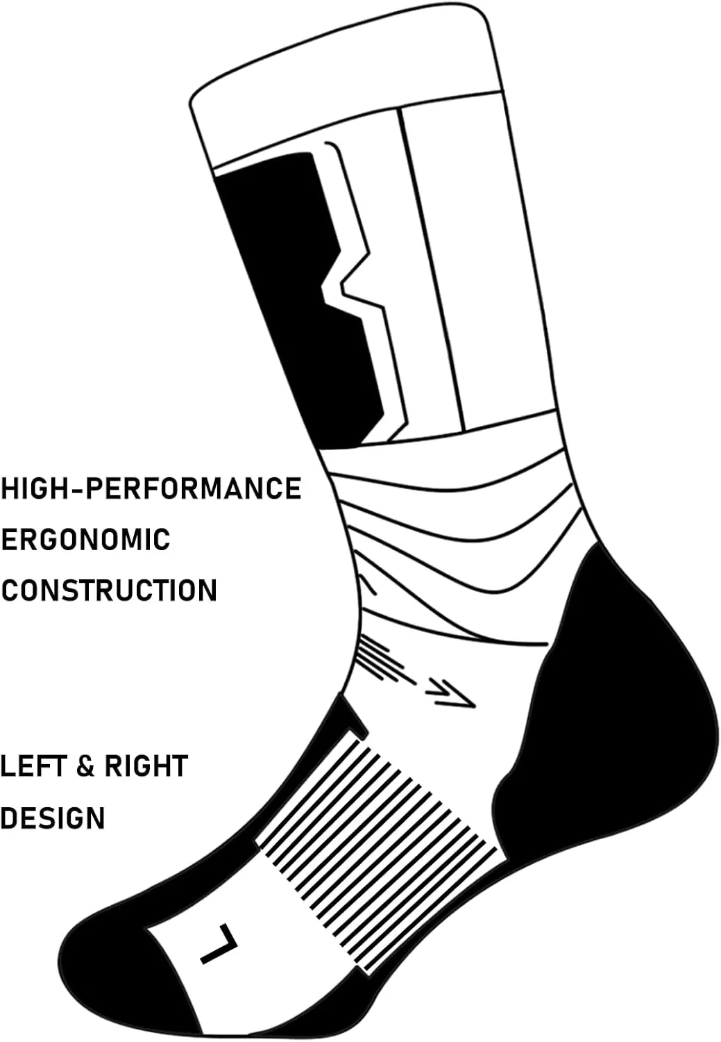 Merino Wool Hiking Walking Crew Socks 3 Pack, Cushion, Quick Dry