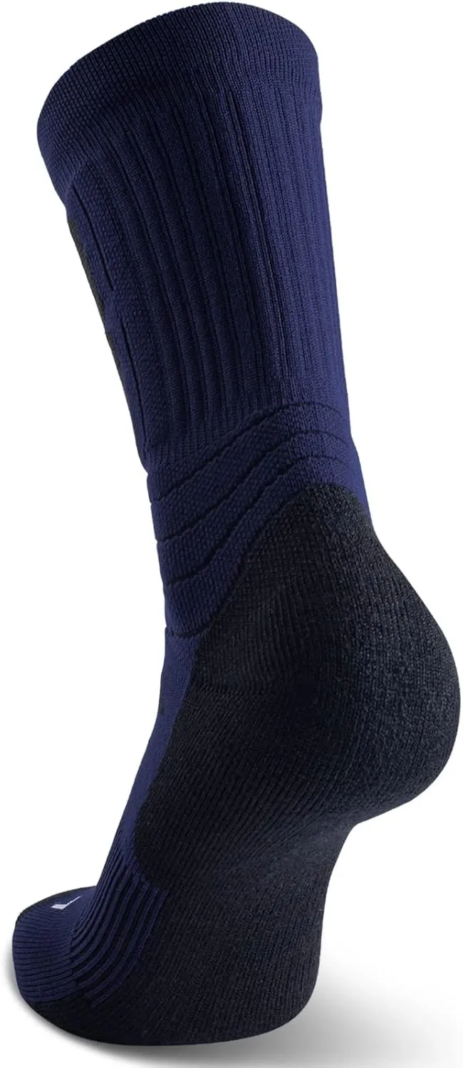 Merino Wool Hiking Walking Crew Socks 3 Pack, Cushion, Quick Dry