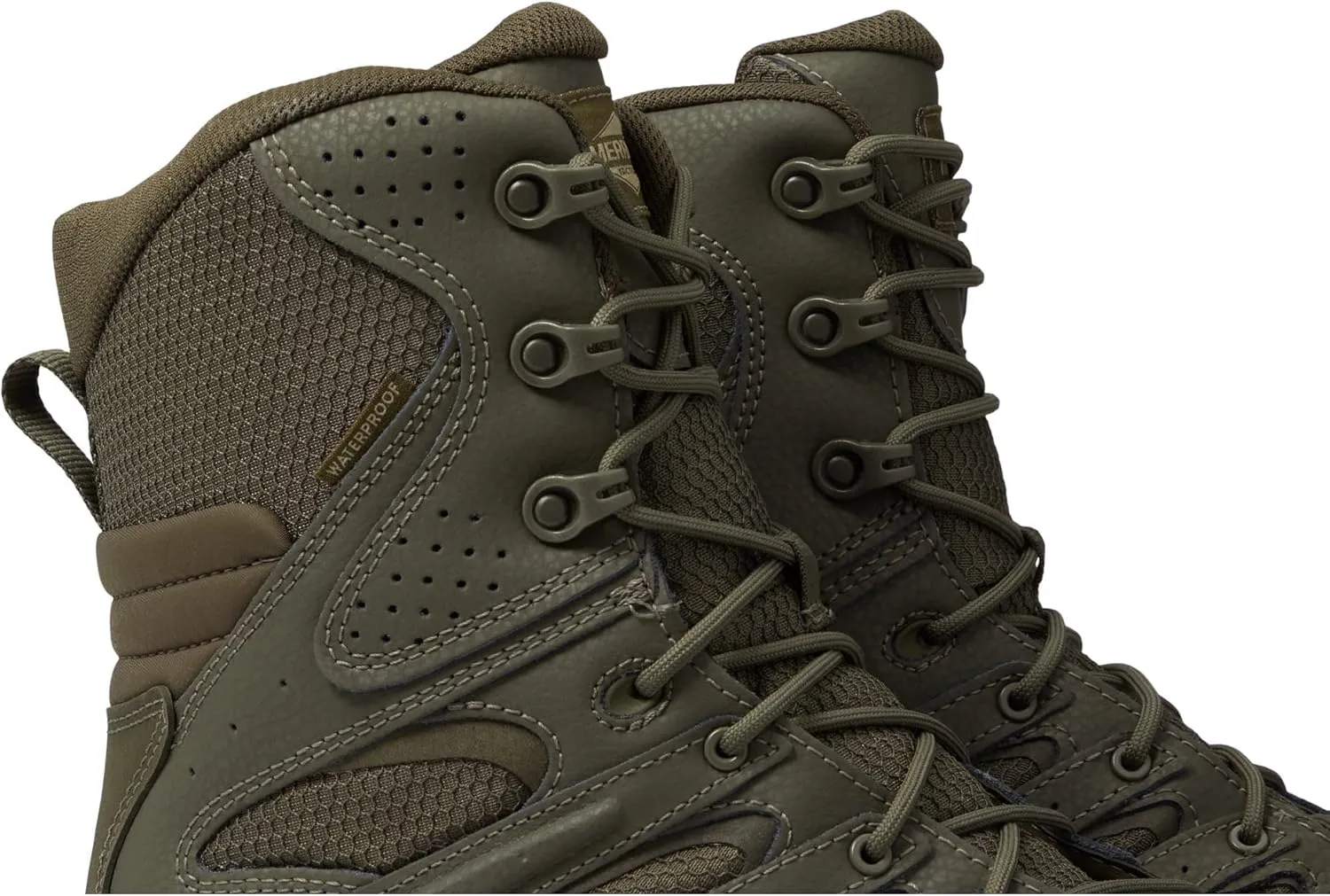 Merrell Men’s Moab 3 8” Zip Tactical Waterproof Boots, Durable & Comfortable Coated Leather Combat Hiking Shoes