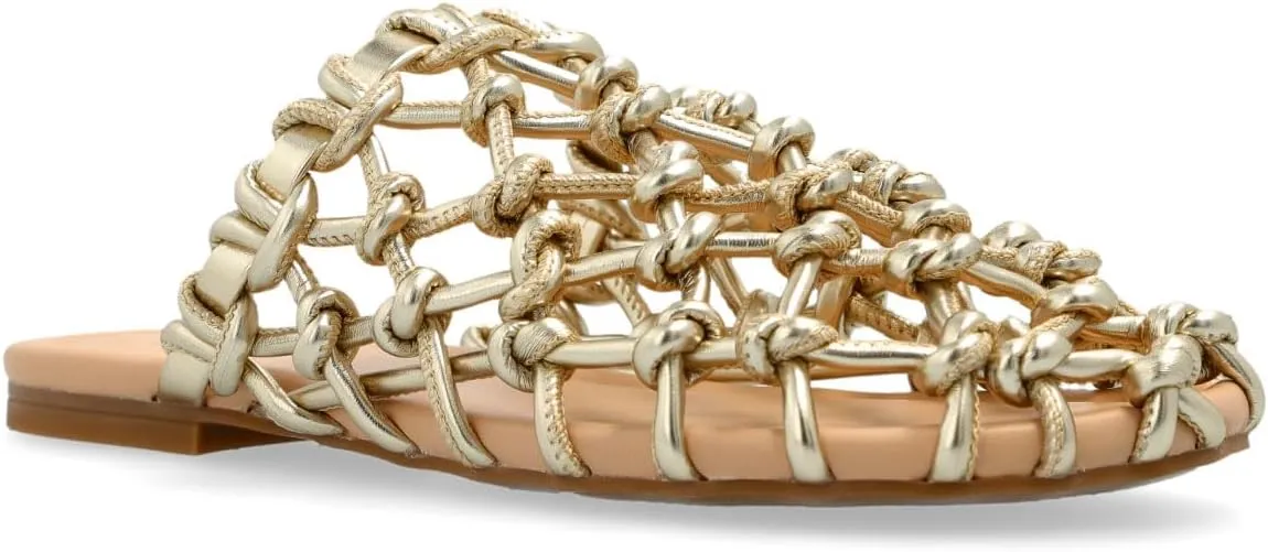 Mesh Ballet Flats for Women Slip on Woven Sandal Slides Closed Toe Mesh Mules Summer Beach Slippers