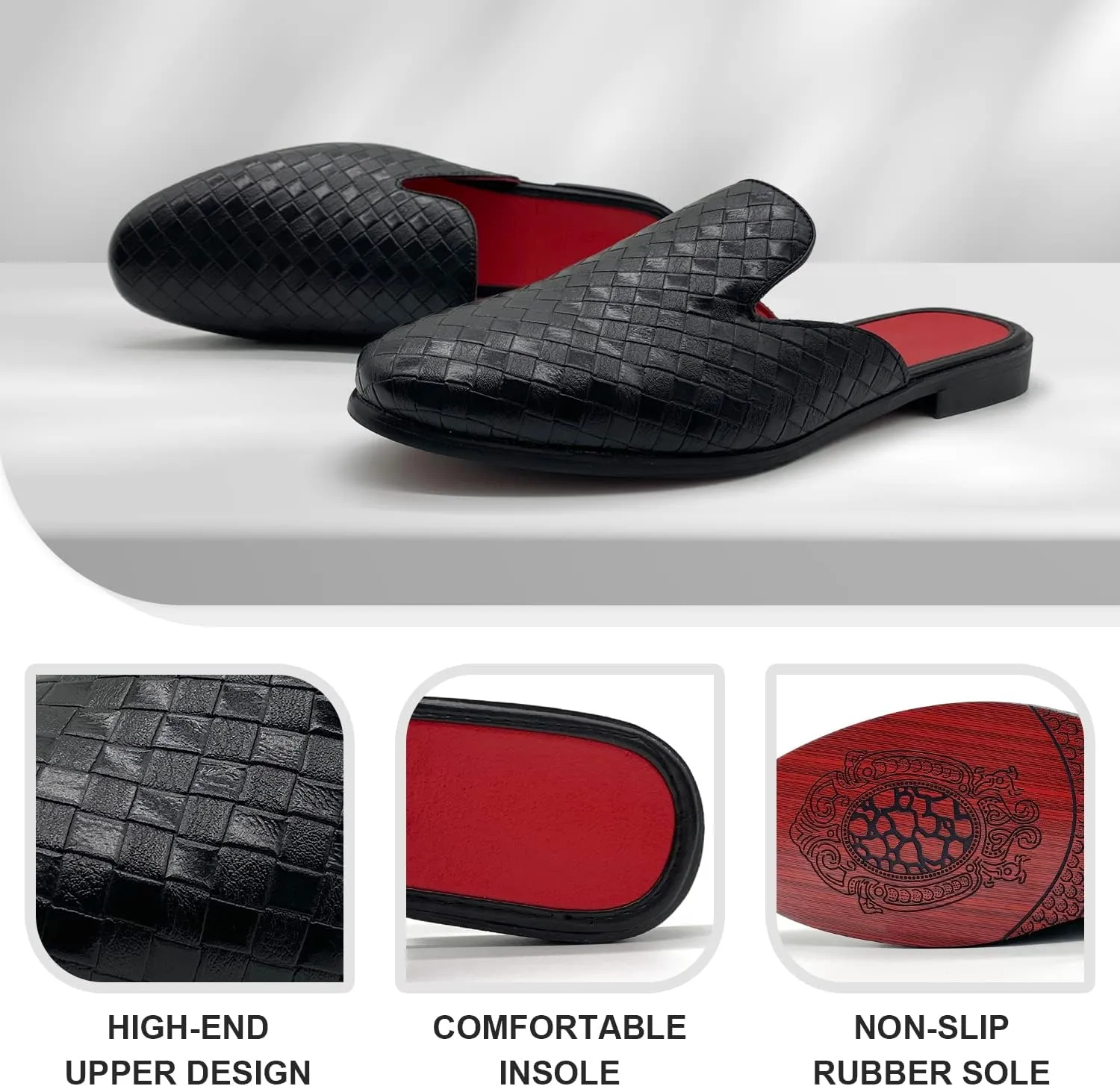 MHB Men's Mule Stylish Backless Slip-On Loafer Casual Dress Sandal Shoes Fashionable Slipper for Men Plus Size 7-13