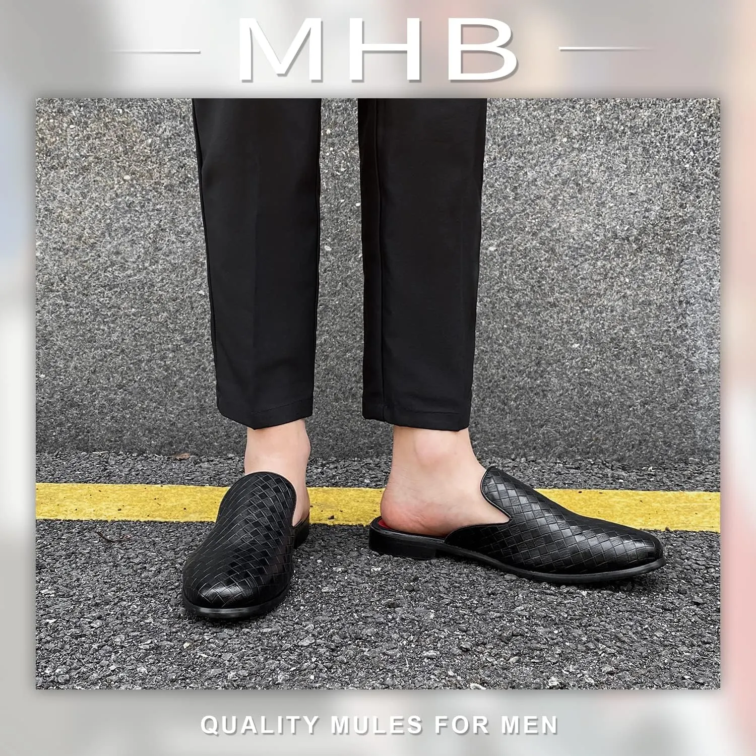 MHB Men's Mule Stylish Backless Slip-On Loafer Casual Dress Sandal Shoes Fashionable Slipper for Men Plus Size 7-13