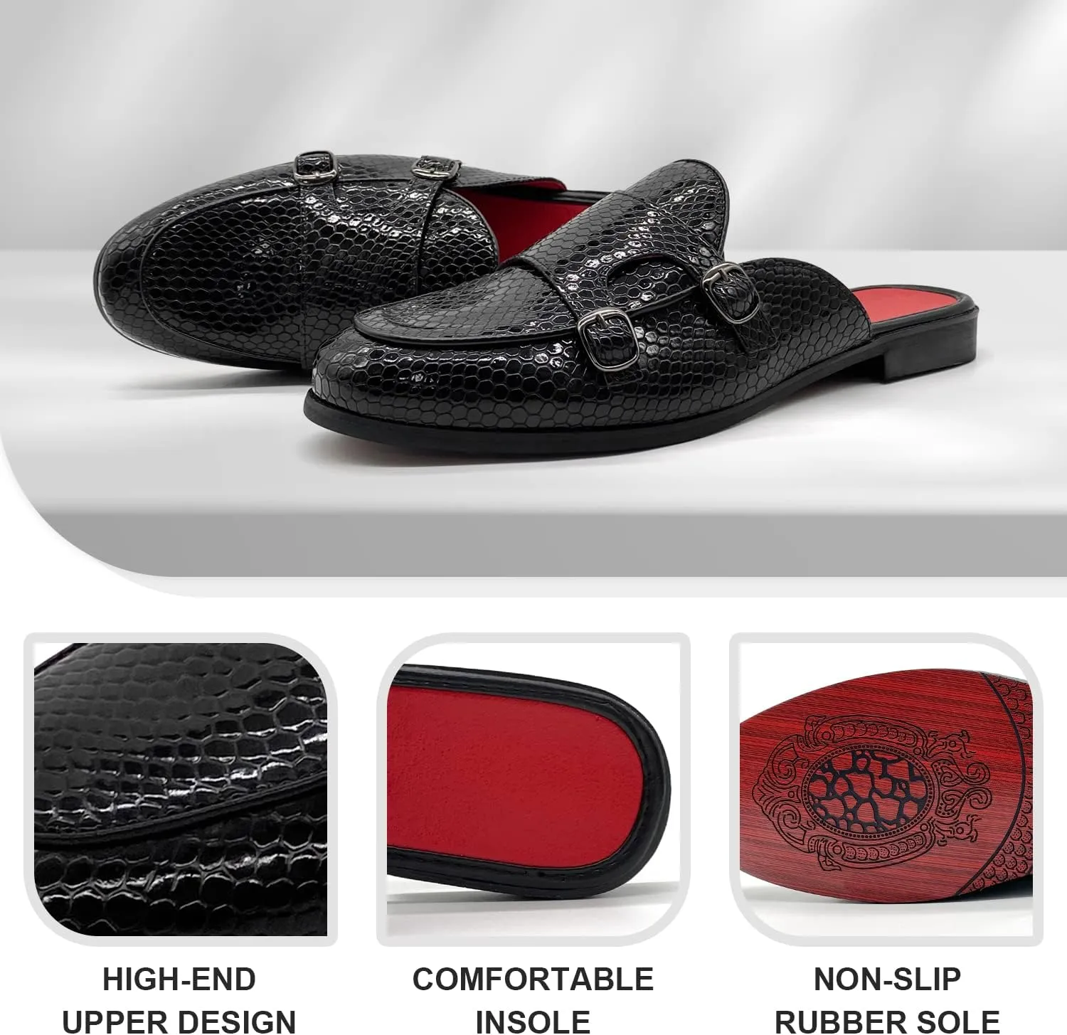 MHB Men's Mule Stylish Backless Slip-On Loafer Casual Dress Sandal Shoes Fashionable Slipper for Men Plus Size 7-13