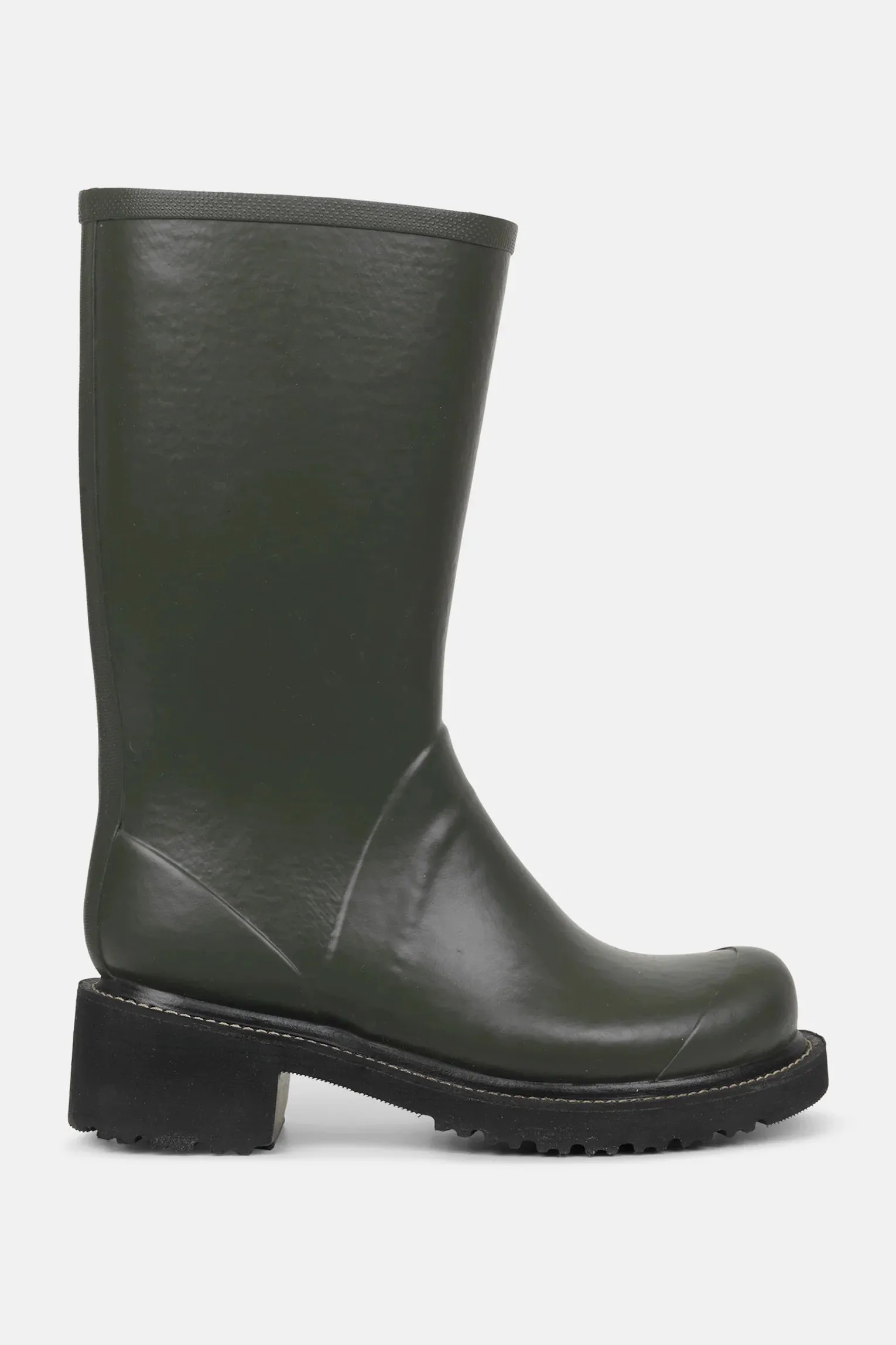 Mid Rubber Boot with Zip - Army