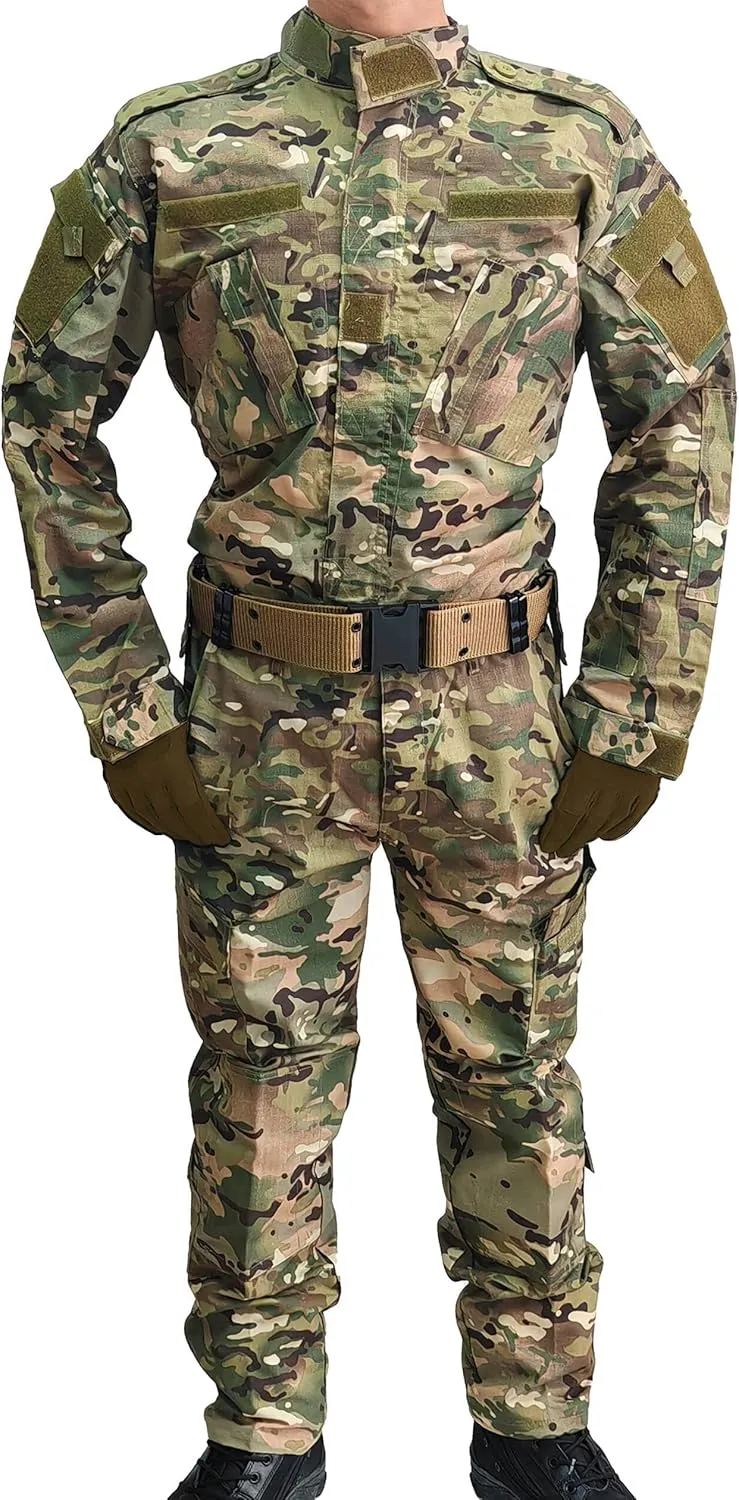 Military Tactical Mens Hunting Combat BDU Uniform Suit Shirt & Pants with Belt MC