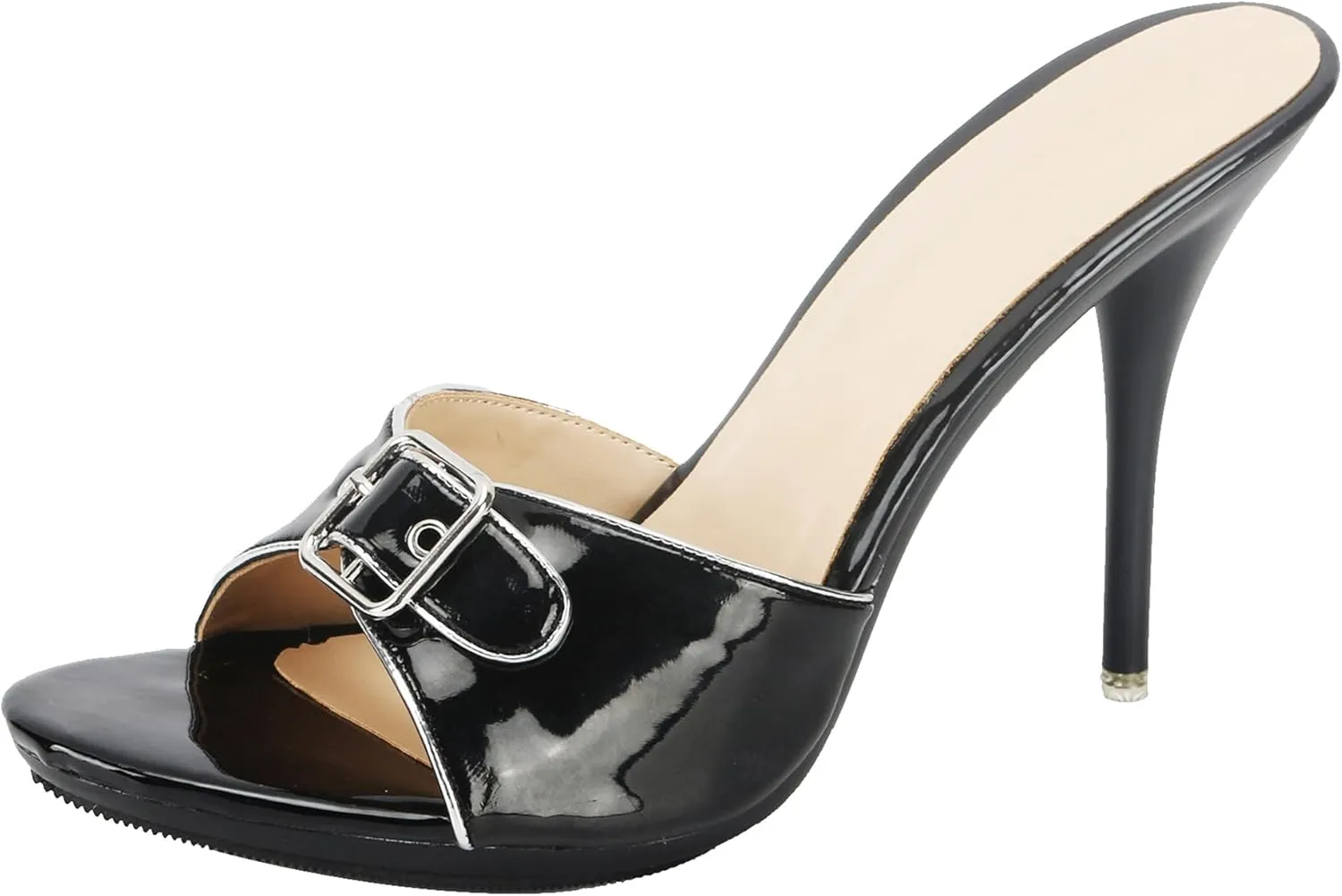 Minishion Womens Sandals Slides Heel Slip on Stiletto Summer Dress Mules TM003
